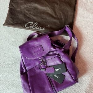 CLUCI Leather Purple Backpack